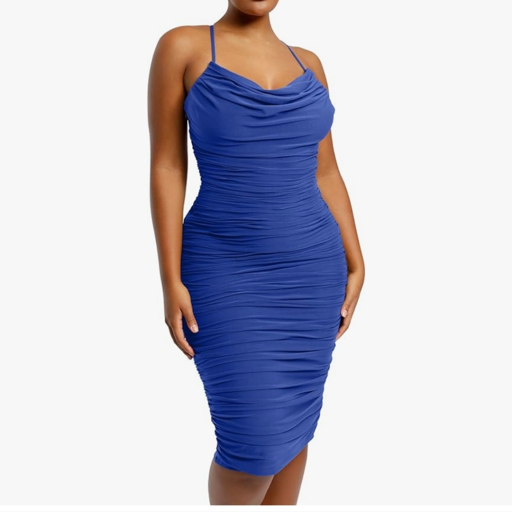Plus Size 3x 20 22 Bodycon Shaper Dress Blue NWT